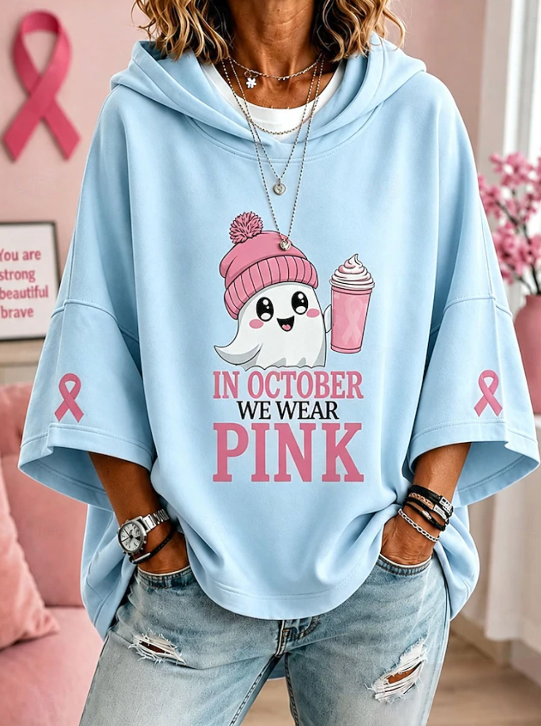 October We Wear Pink Ribbon | Sweater