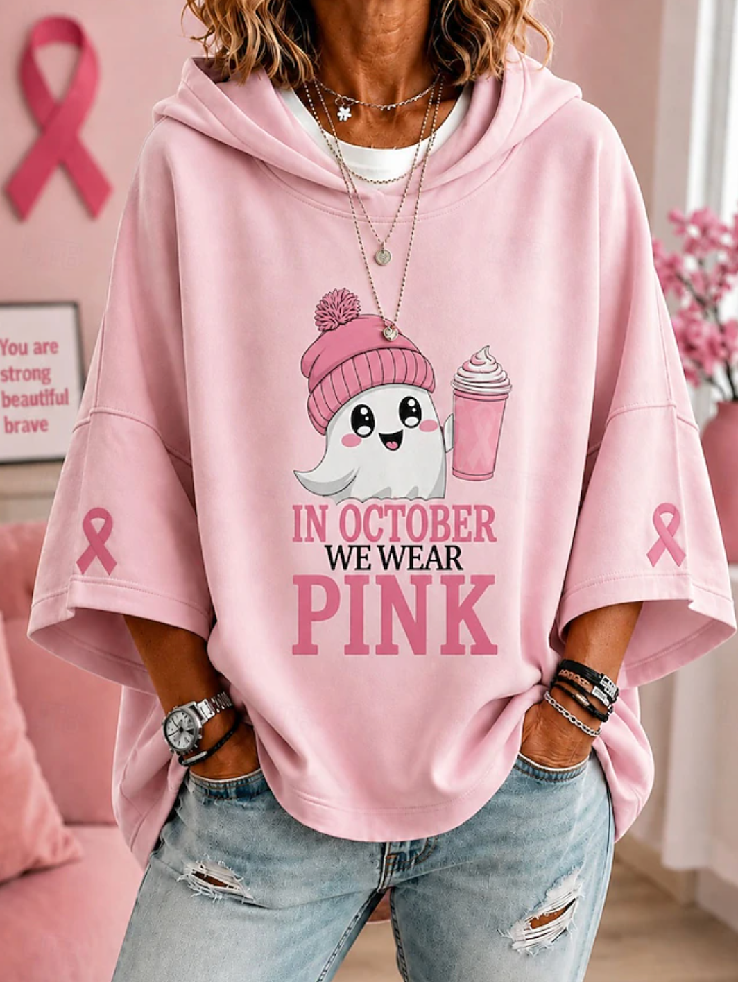 October We Wear Pink Ribbon | Sweater