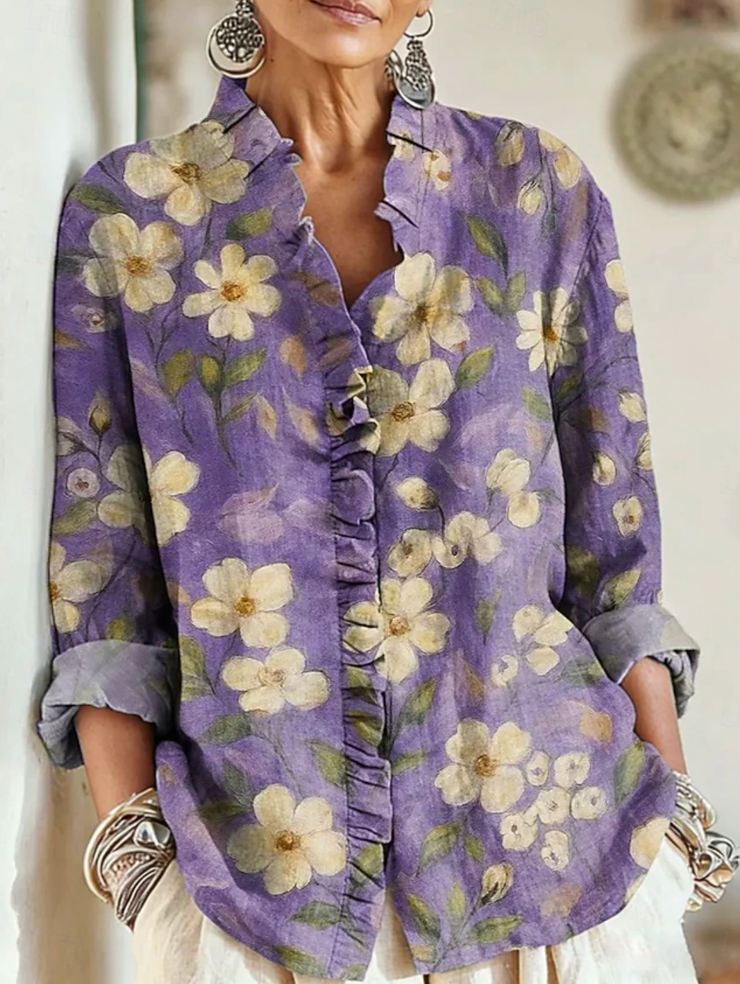 Wear Pink | Eline Purple Flower Blouse