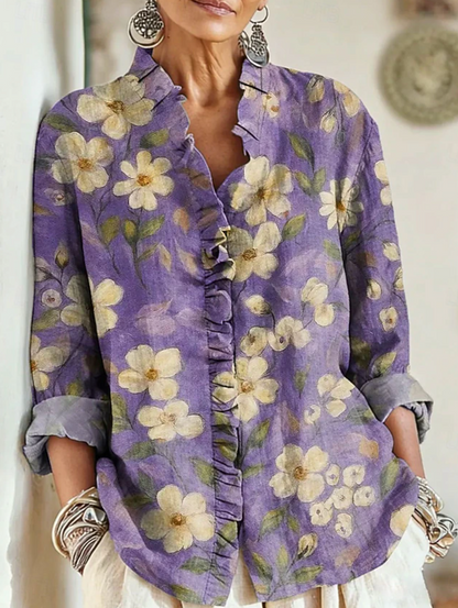 Wear Pink | Eline Purple Flower Blouse