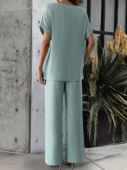 Luna Set – Short Sleeve Top & Comfortable Fit