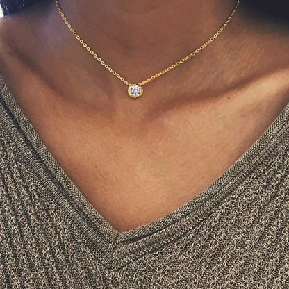 Exclusive Colorful Birthstone Stainless Steel Necklace