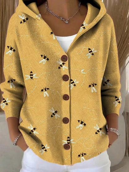 Cozy Long Cardigan with Artistic Design