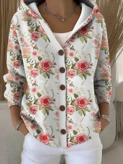 Cozy Long Cardigan with Artistic Design
