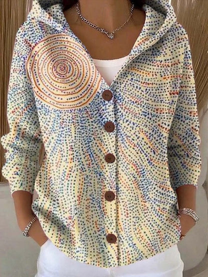 Cozy Long Cardigan with Artistic Design