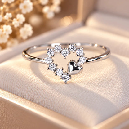 Sparkling Heart Ring – Elegant Crystal Love Ring