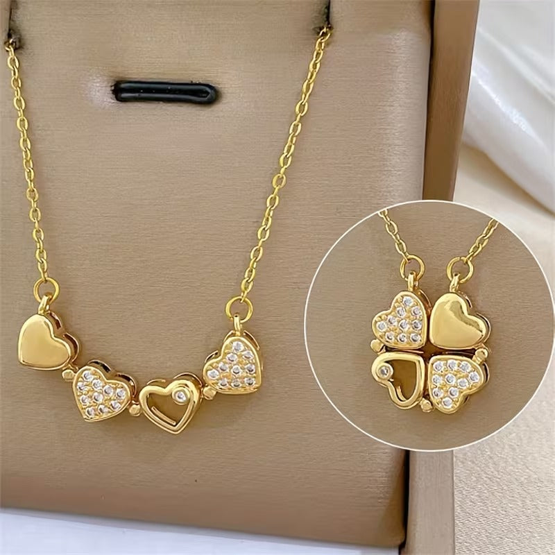 Multi-Element Heart-Shaped Necklace | Get 1+1 Free!