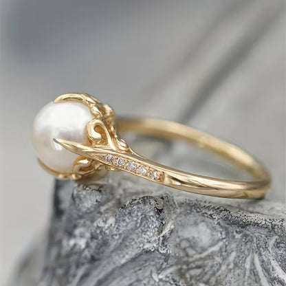 Breast Cancer Awareness Classic Pearl Ring