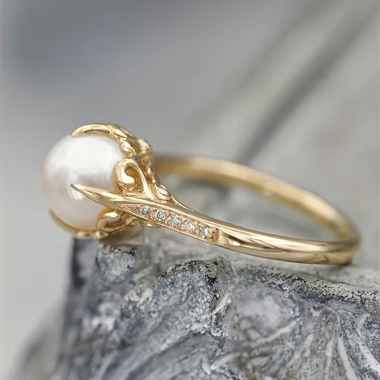 Breast Cancer Awareness Classic Pearl Ring