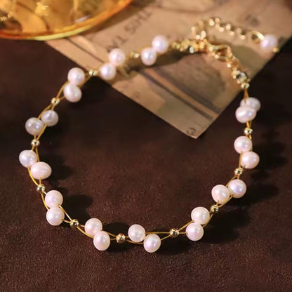 Breast Cancer Awareness | Pearl Bracelet | 1+1 Free Today