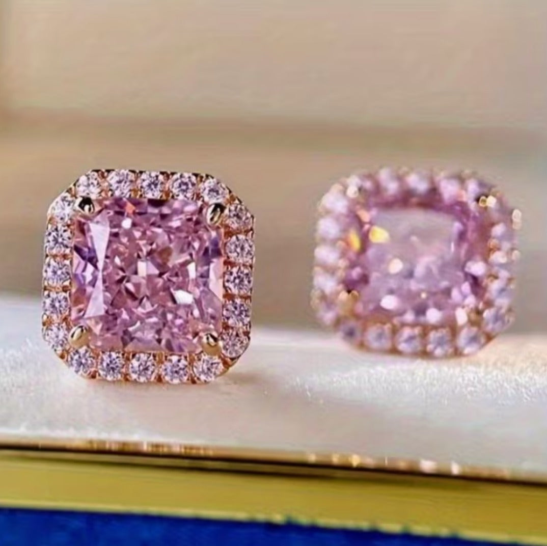 Breast Cancer Awareness | Ribbon Sparkle Earrings  | 1+1 Free Today