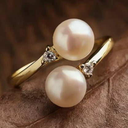 Breast Cancer Support | Pearl Adjustable Ring | Get 1+1 Free