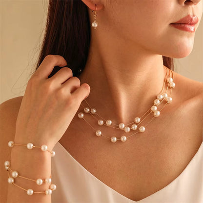 Breast Cancer Awareness | Romantic 3-Piece Pearl Jewelry Set | 1+1 Free Today