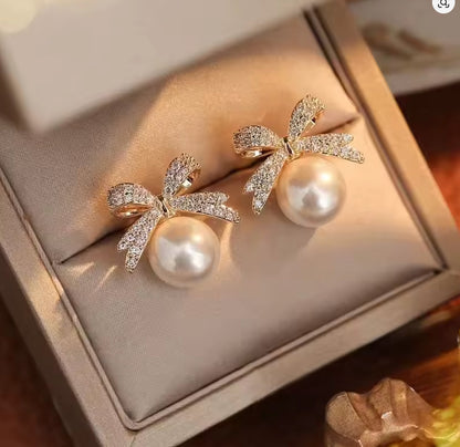 Breast Cancer Awareness Ribbon Pearl Earrings | 1+1 Free Today