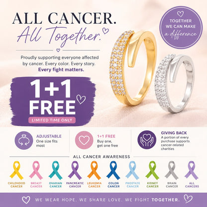 All Cancer Support Ring | Together Stronger | Get 1+1 Free Today