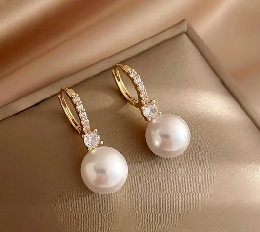 All Cancer Awareness | White Hanging Pearl Drops | 1+1 Free Today