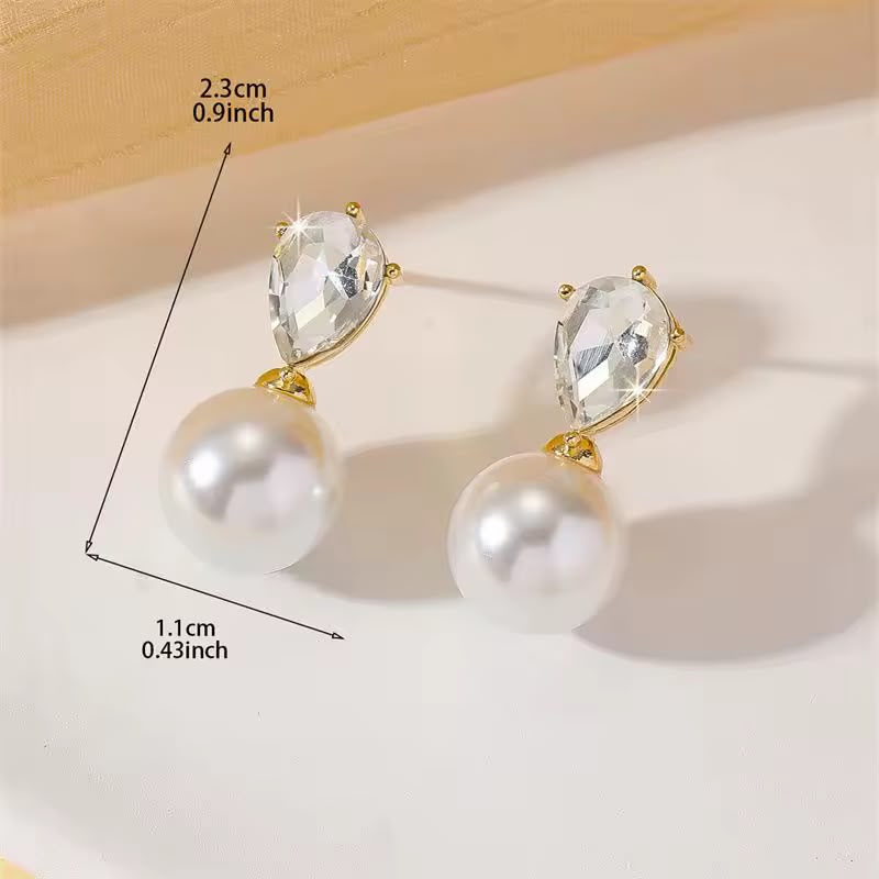 Breast Cancer Awareness Drops Pearl Earring | 1+1 Free Today