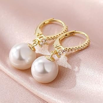 Breast Cancer Awareness | White Hanging Pearl Drops | 1+1 Free Today