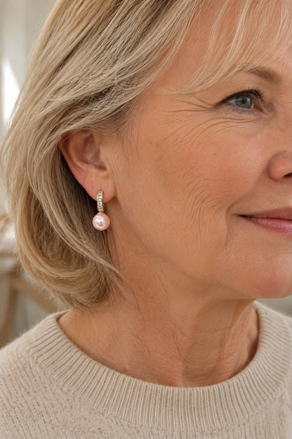 Breast Cancer Awareness Blush Pearl Earrings | 1+1 Free Today