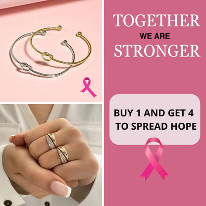 Breast Cancer Support Set | 2 Rings and 2 Bracelets