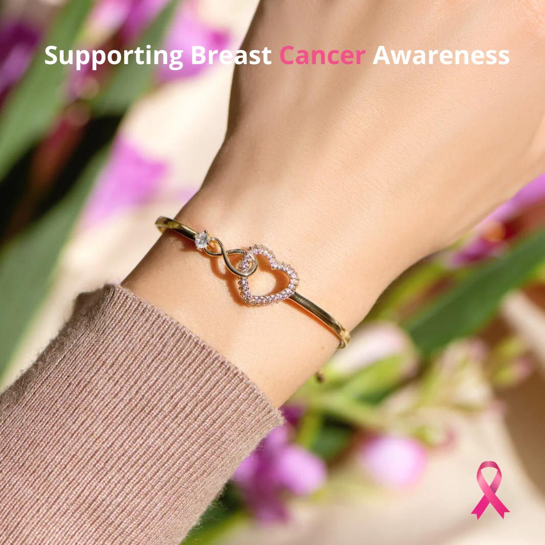 Breast Cancer Support Heart Bracelets | Get 1+1 Free!