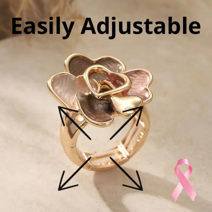 Heart-Shaped Floral Rings | Support Breast Cancer | 1+1 FREE TODAY