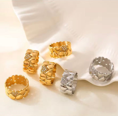 Breast Cancer Support Heart Ring