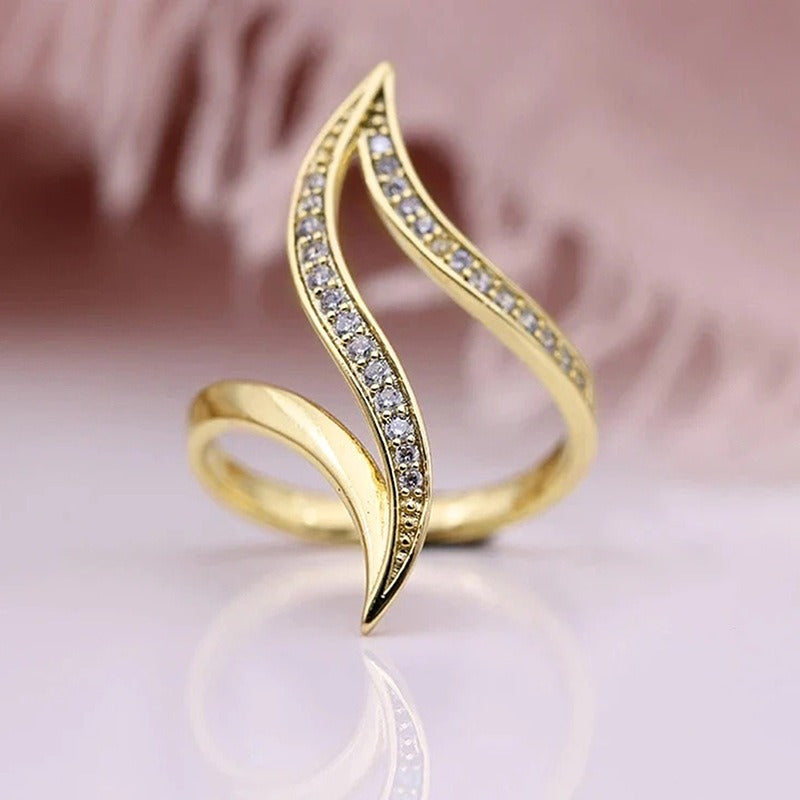 Gold Ring Adorned with Diamonds