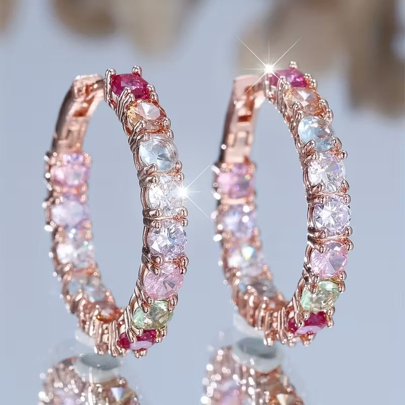 All Cancer Awareness Hope Earrings with Multi-Coloured Crystals | Get 1+1 Free Today