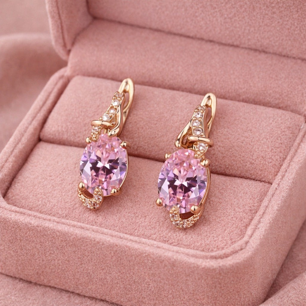 Breast Cancer Awareness Pink Serenity Teardrop Earrings – Symbol of Hope & Strength