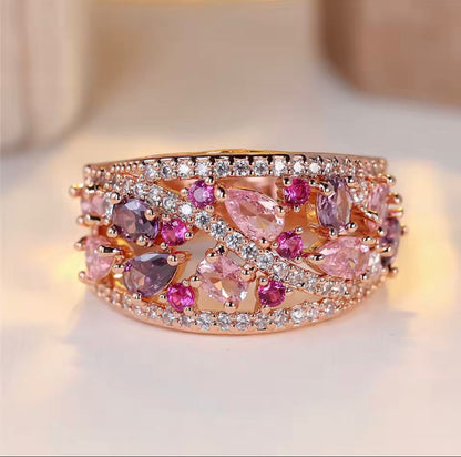 Wear the Hope Breast Cancer Awareness Classis Stoned Ring