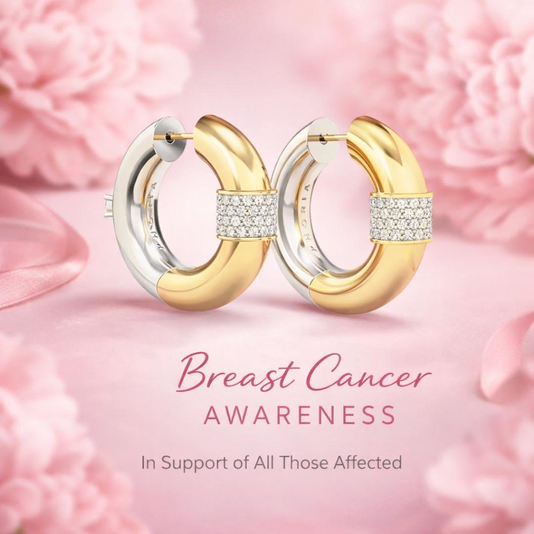 Sophisticated Breast Cancer Awareness Earrings | Stainless Steel Elegance | 1+1 Free