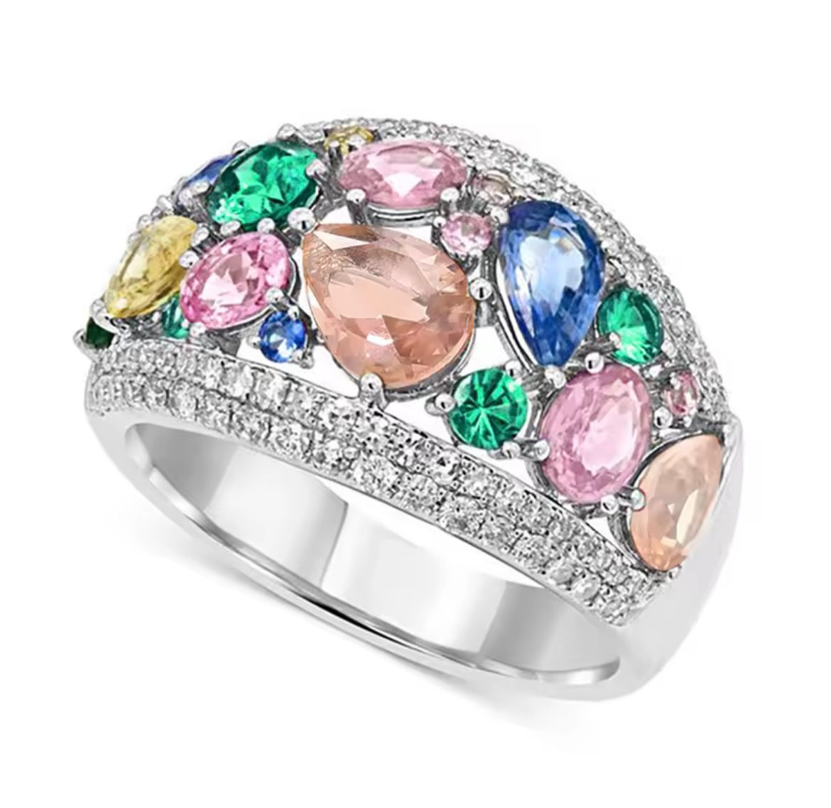 Wear the Hope Breast Cancer Awareness Multicoloured Stone Ring