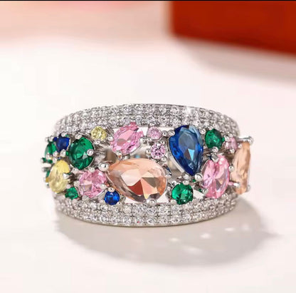 Wear the Hope Breast Cancer Awareness Multicoloured Stone Ring