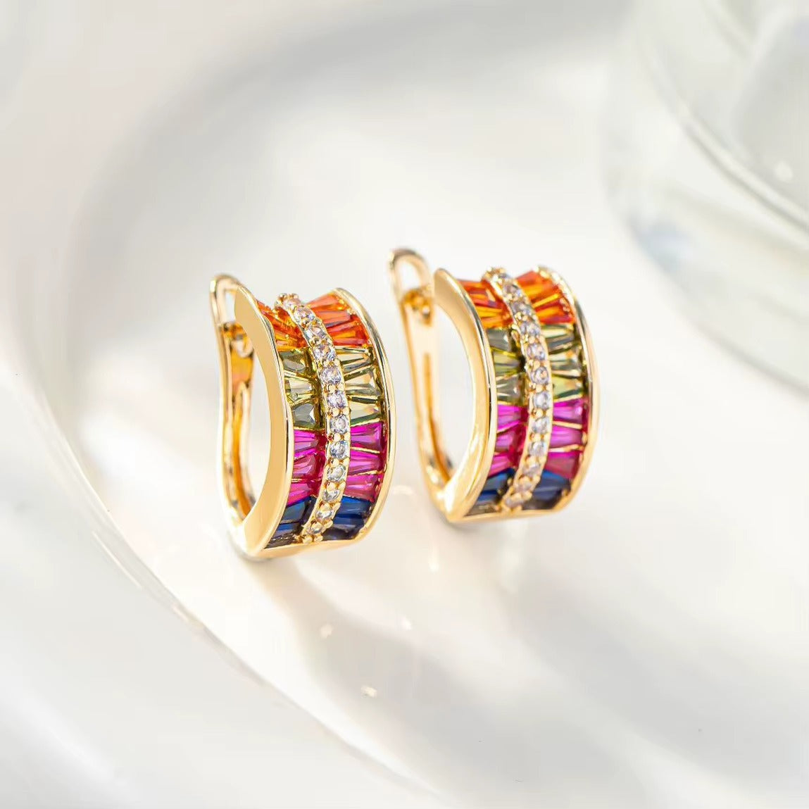 Limited Edition Rainbow Awareness Earrings for Breast Cancer Support | 1+1 Free Today |