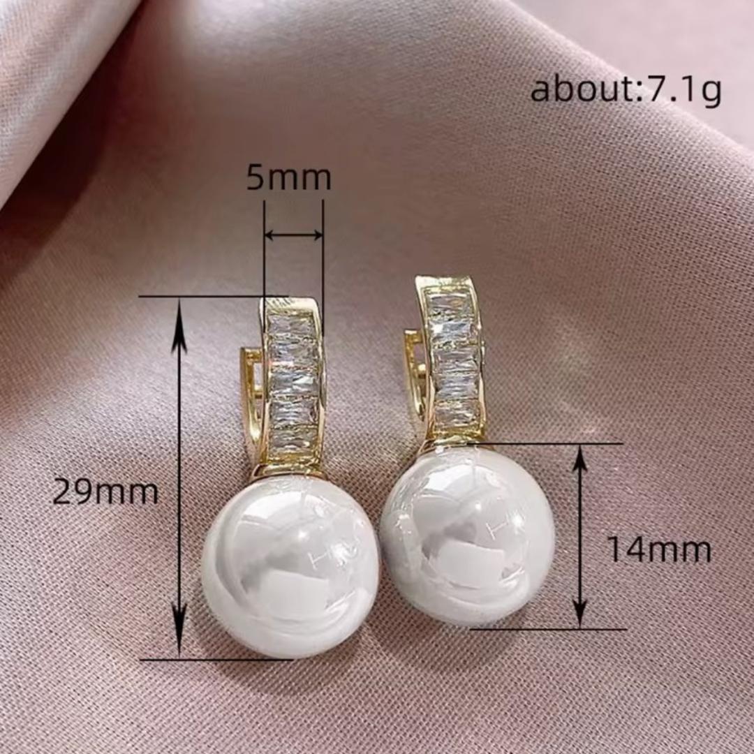 Breast Cancer Awareness White Pearl Earrings | 1+1 Free Today