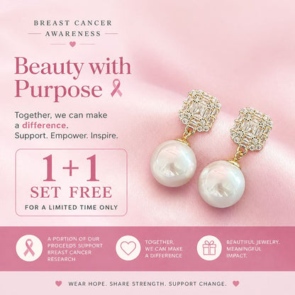 Breast Cancer Awareness | Luxe Pearl Earrings  | 1+1 Free Today