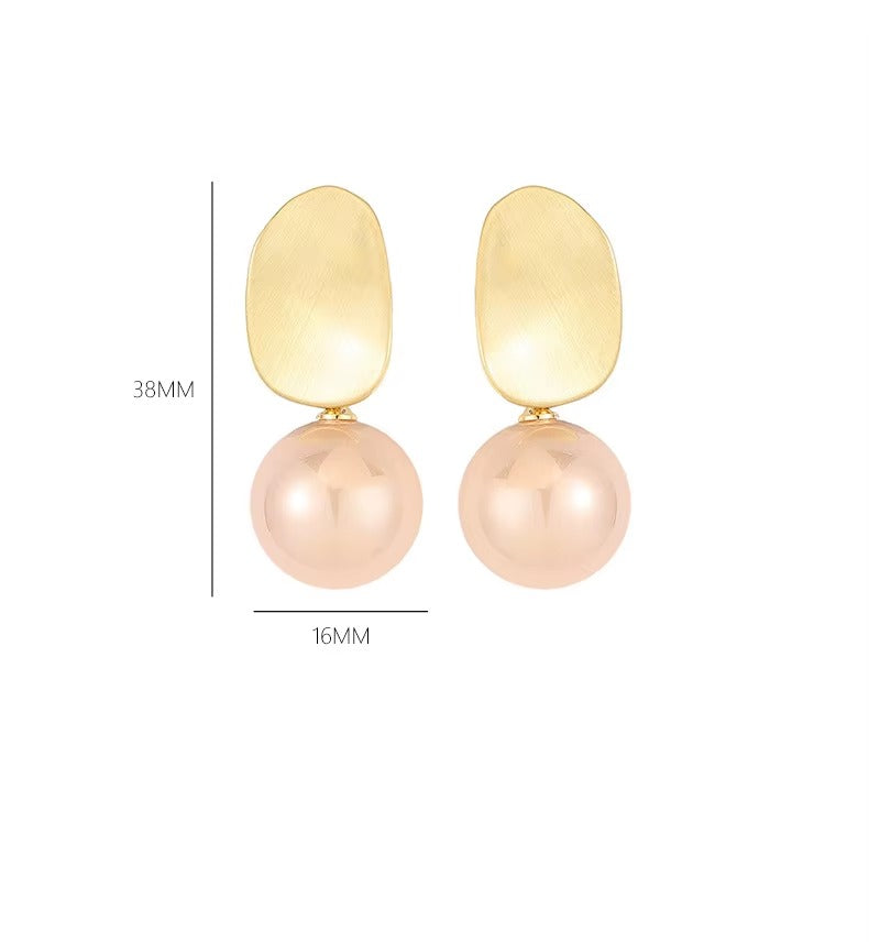 Breast Cancer Awareness | Golden Fresh Water Pearl Earrings  | 1+1 Free Today