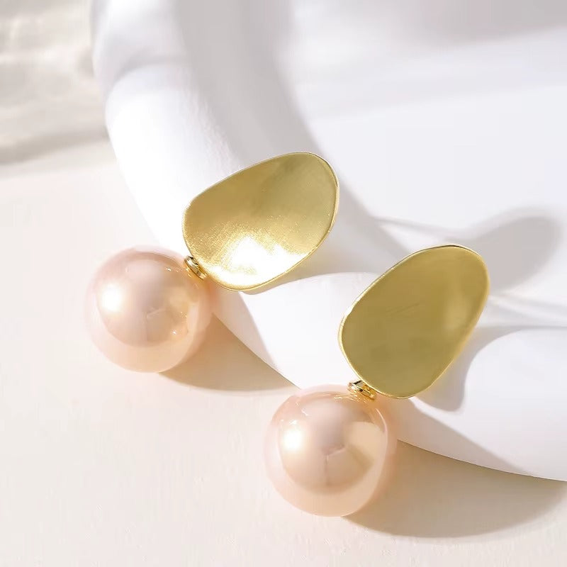 Breast Cancer Awareness | Golden Fresh Water Pearl Earrings  | 1+1 Free Today
