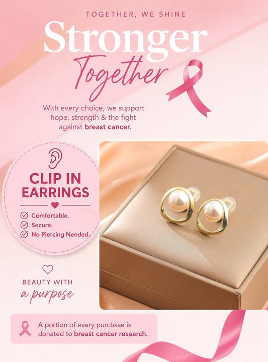 Breast Cancer Awareness | Clip In Pearl Collection - 1+1 Free Today