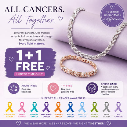 All Cancer Awareness Fish Tail Set | Together we are Stronger | Get 1+1 Free Today