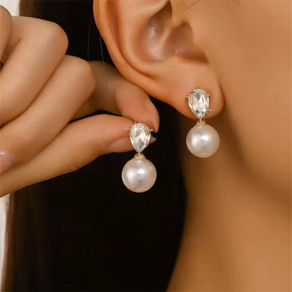 Breast Cancer Awareness Drops Pearl Earring | 1+1 Free Today