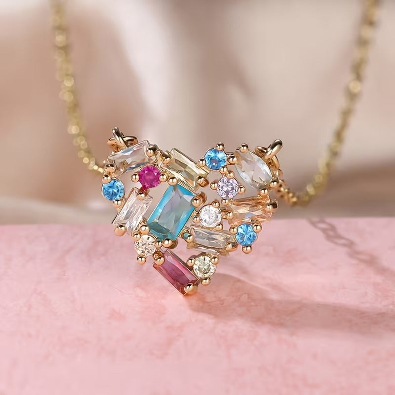 Breast Cancer Awareness Multicolour Heart Necklace | 1+1 Free Today
