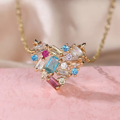 Breast Cancer Awareness Multicolour Heart Necklace | 1+1 Free Today