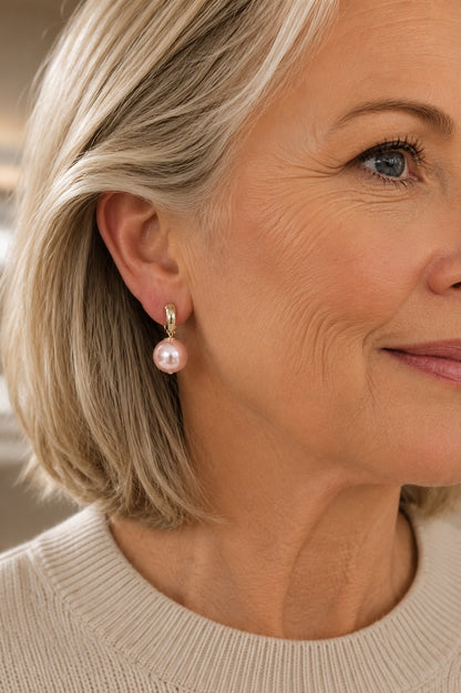 Pearls With a Purpose Breast Cancer Earrings