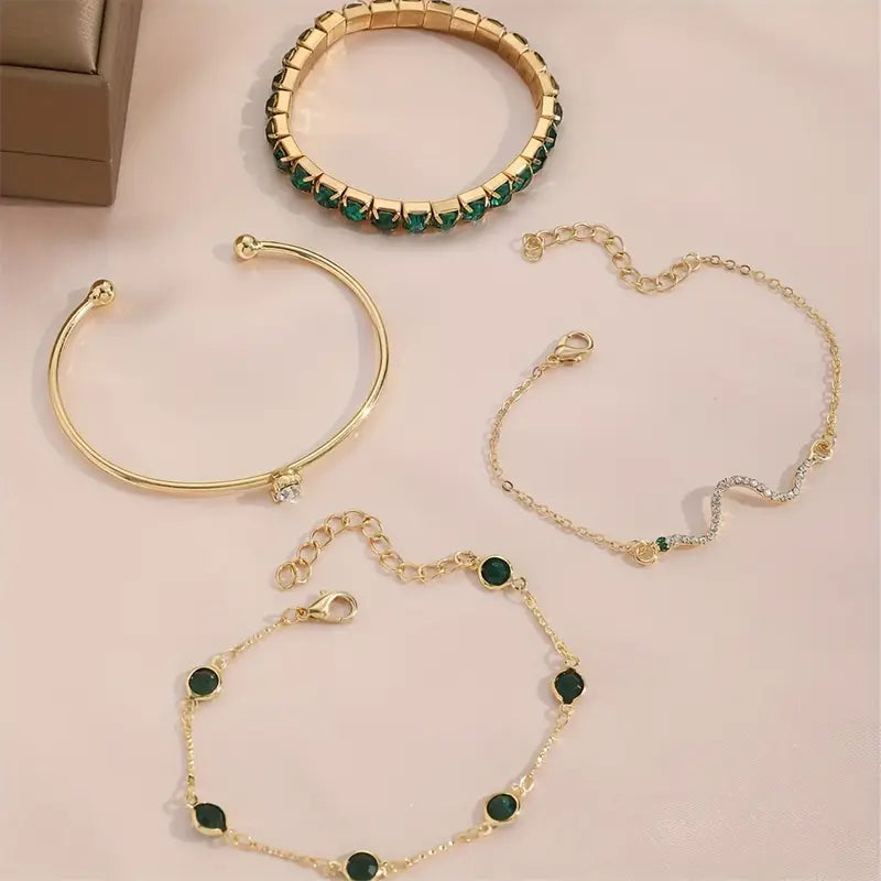 Emerald Gemstone Bracelet