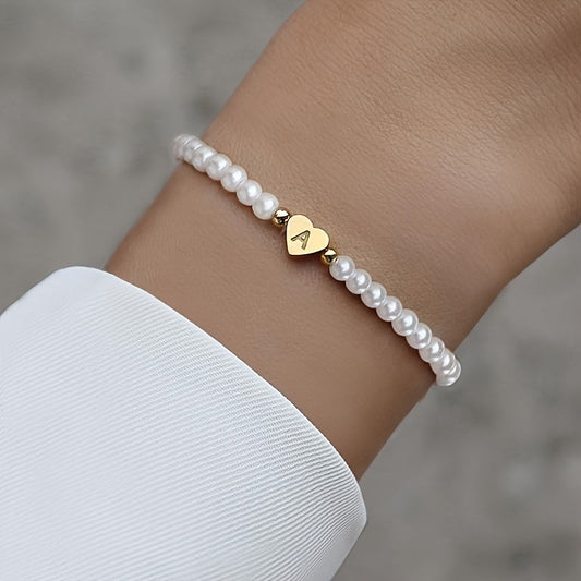 Chic A-Z Heart Initial Bracelet