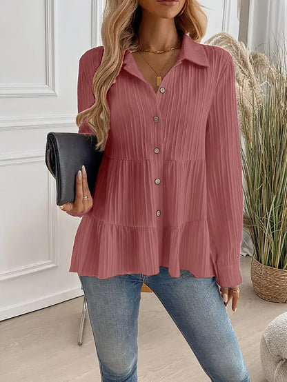 MELINDA | Stylish Long Sleeve Shirt With Buttons