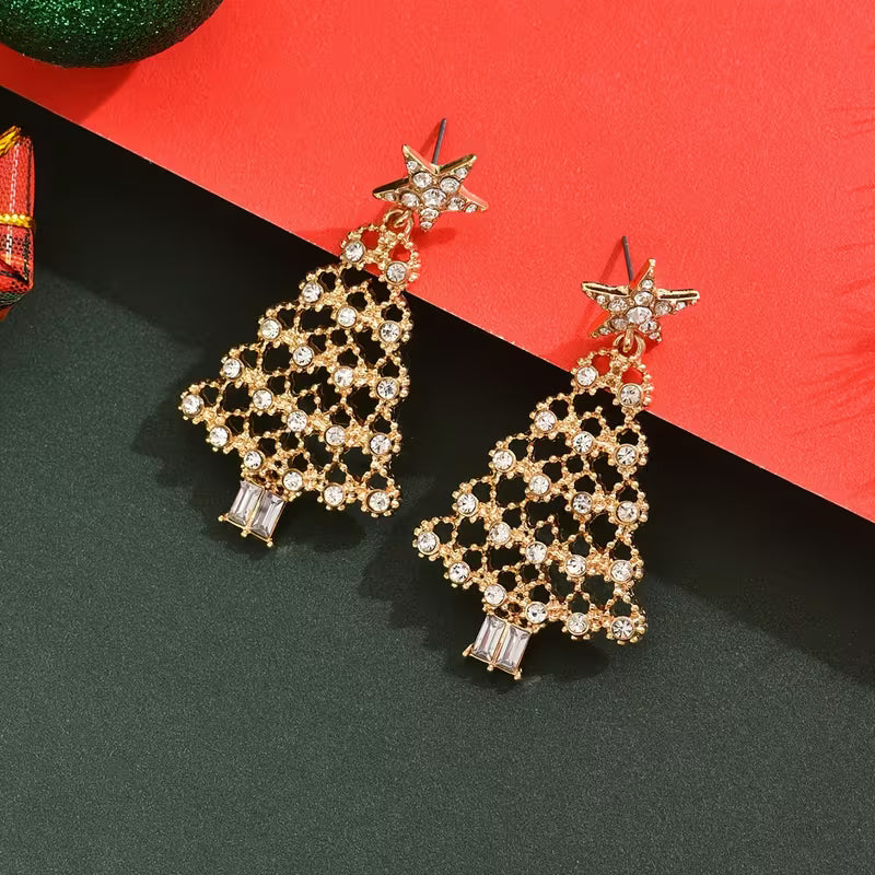 Sparkling Christmas Tree Earrings