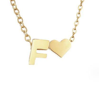 Timeless Initial Necklace with Heart Charm